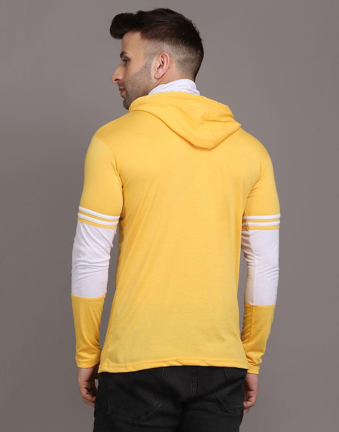 Denzolee Colorblocked Men's Hooded T-Shirt With Mask