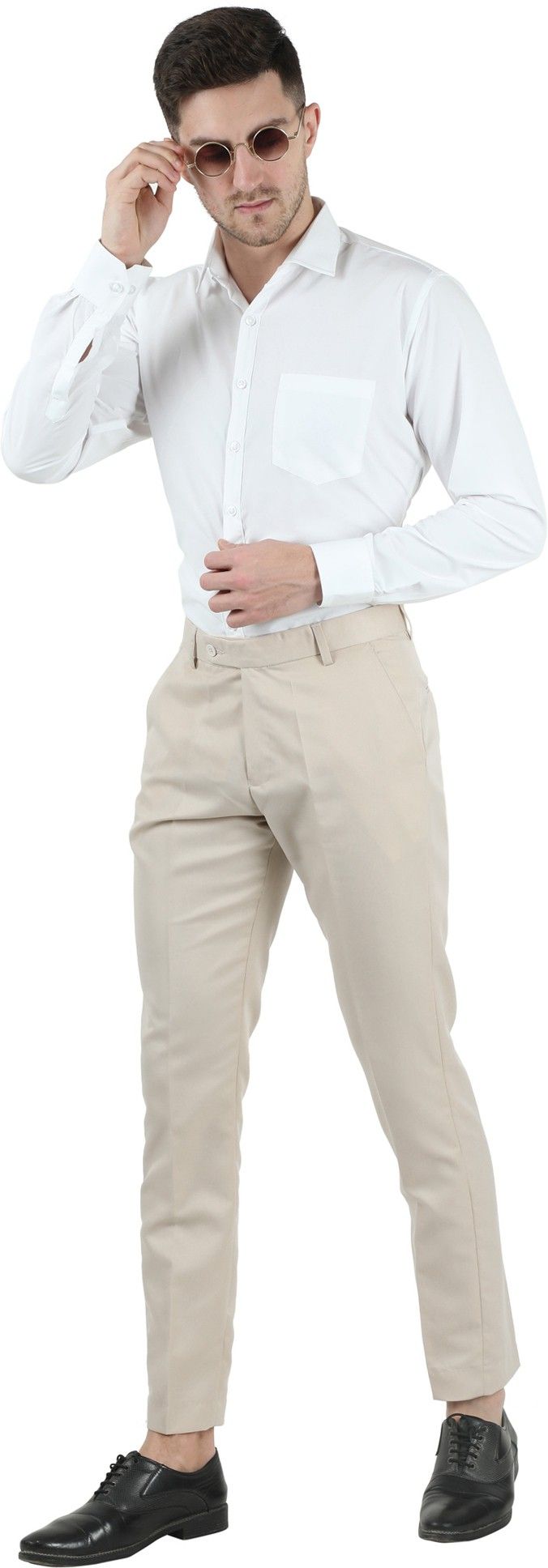 Men's Slim Fit Solid Formal Trouser