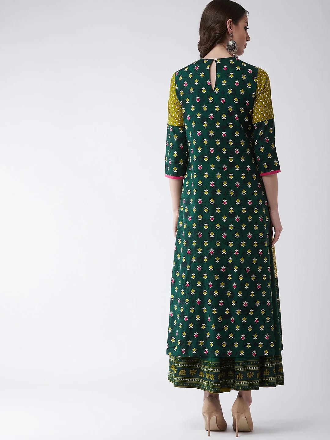 PANNKH Mughal Straight Kurta With Crew Neck