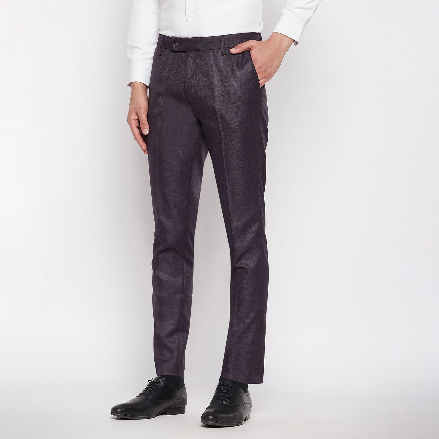 Men's Slim Fit Solid Formal Trouser